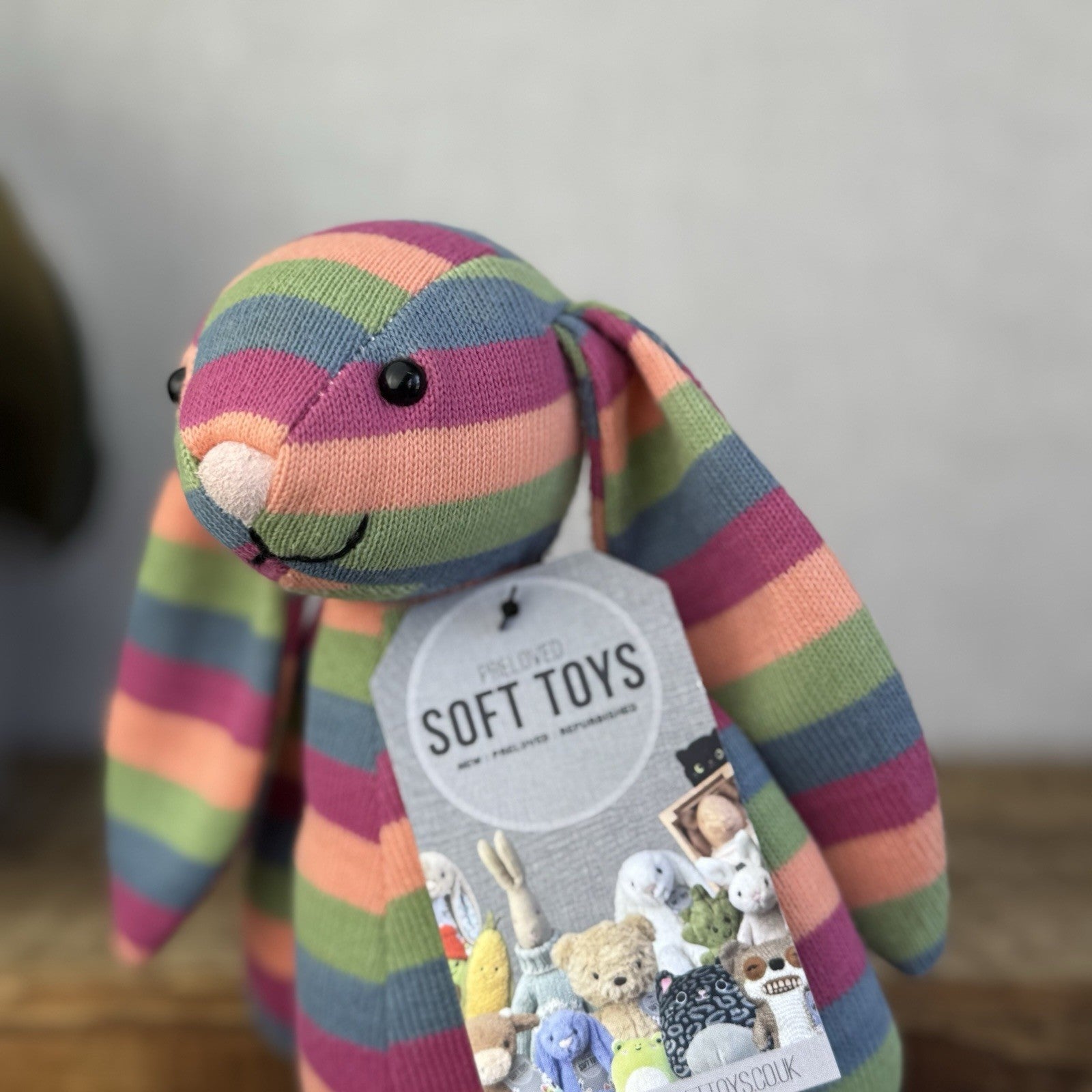 Jellycat Special Edition Natalia Bashful Bunny Jellycat - Striped Rainbow Rabbit