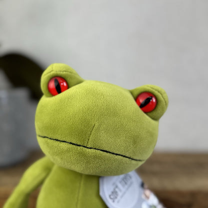 Jellycat Medium Tad Tree Frog - Retired Velour Big Red Eye Beanie Frog Plush 9"