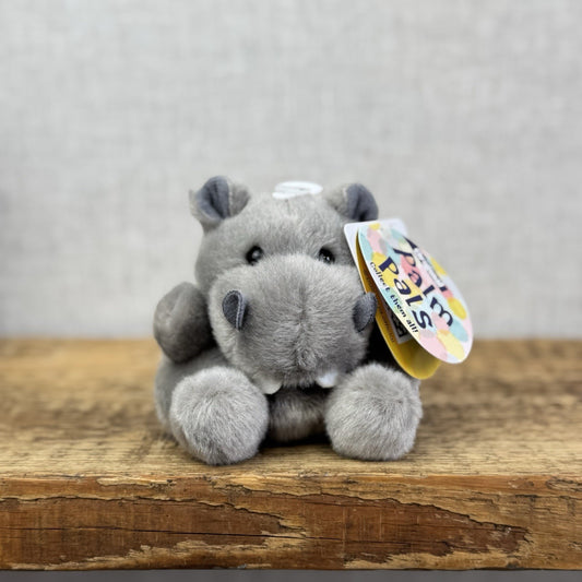 Aurora Hunk Hippo - Mini Grey Hippo Toy New - Palm Pals Mini Beanbag Plush