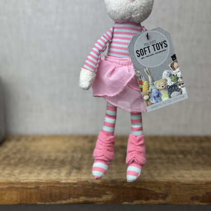 Jellycat Jazy Jiver Cream Bunny - Small Bunny Striped Ballerina Small Retired 8"