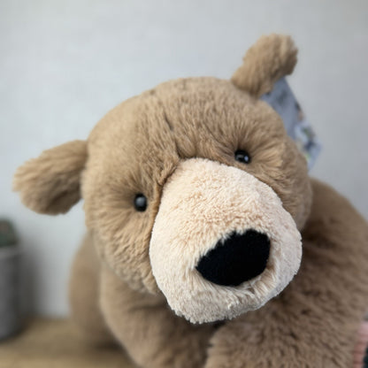 Jellycat Large Laying Woody Bear - Huge Brown Beanie Bear Large Retired 25”
