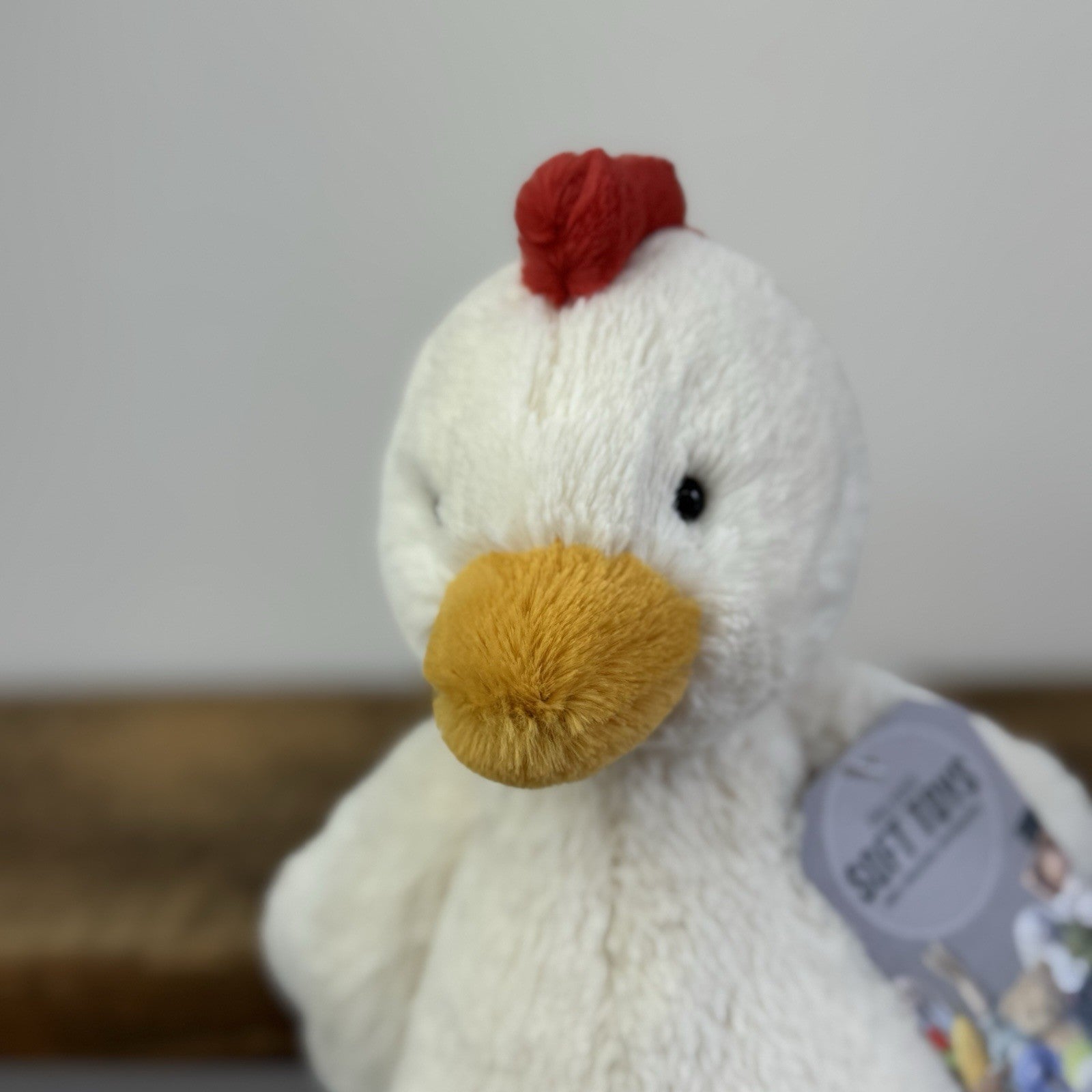 Jellycat Bashful White Chicken - Medium Fluffy Farm Animal Rare/Retired 12"