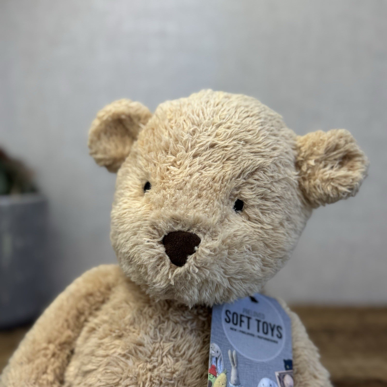 Marks & Spencers Soft Toy - Fluffy Beige Bear My First Sepncer Bear - 0595947