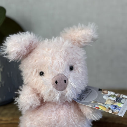 Jellycat Little Pig - Fluffy Pink Piglet Soft Toy Small Curly Fur Retired 7"