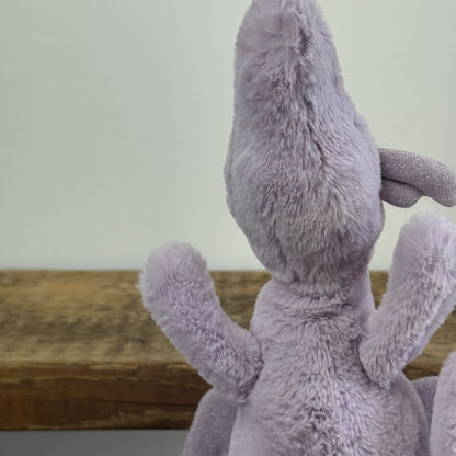 Jellycat Little Lavender Dragon - Light Purple Dragon Beanie Soft Toy 11"
