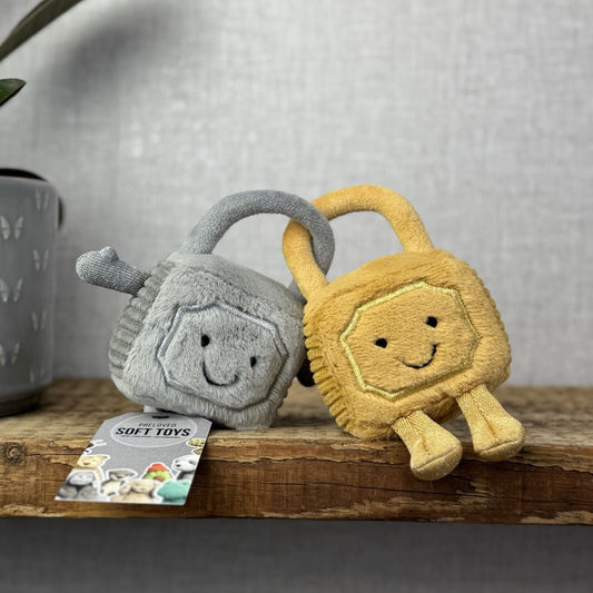 Jellycat Amuseable Love Locks - Padlocks Silver/Gold Beanie Plush 5"