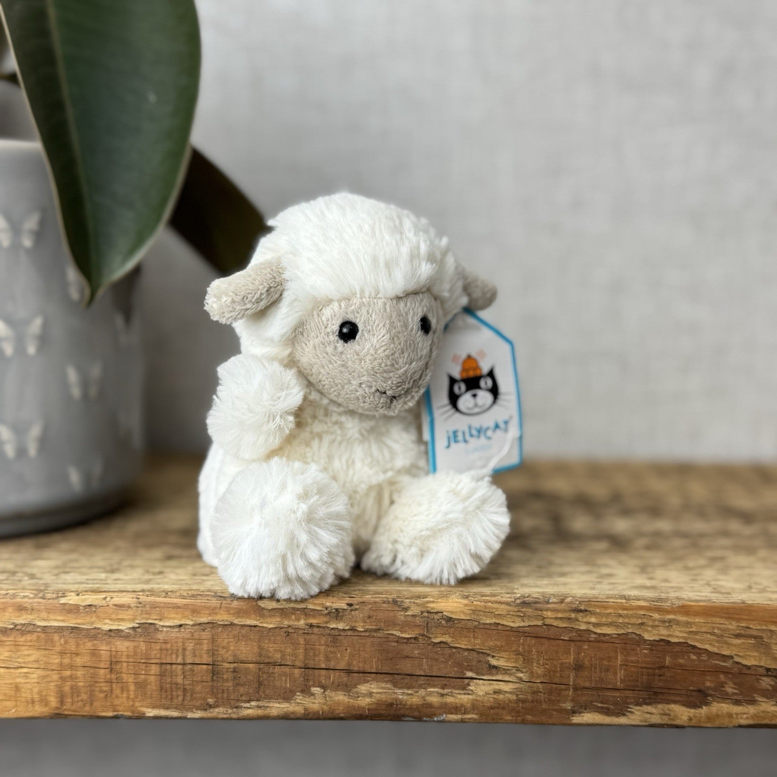 Jellycat Baby Poppet Sheep Tiny Poppet Vintage Lamb Mini Beanie With Tags 4”