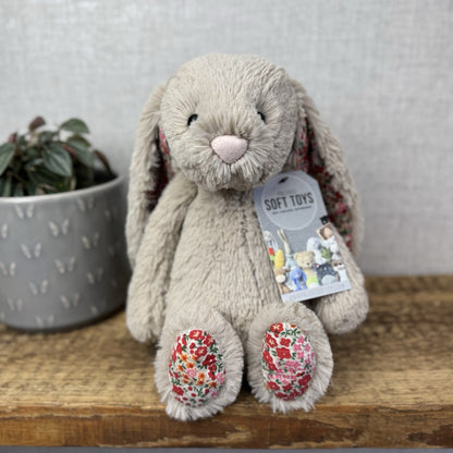 Jellycat Medium Bashful Beige Posy Blossom Bunny - Beige Bunny Floral 12” (#2)