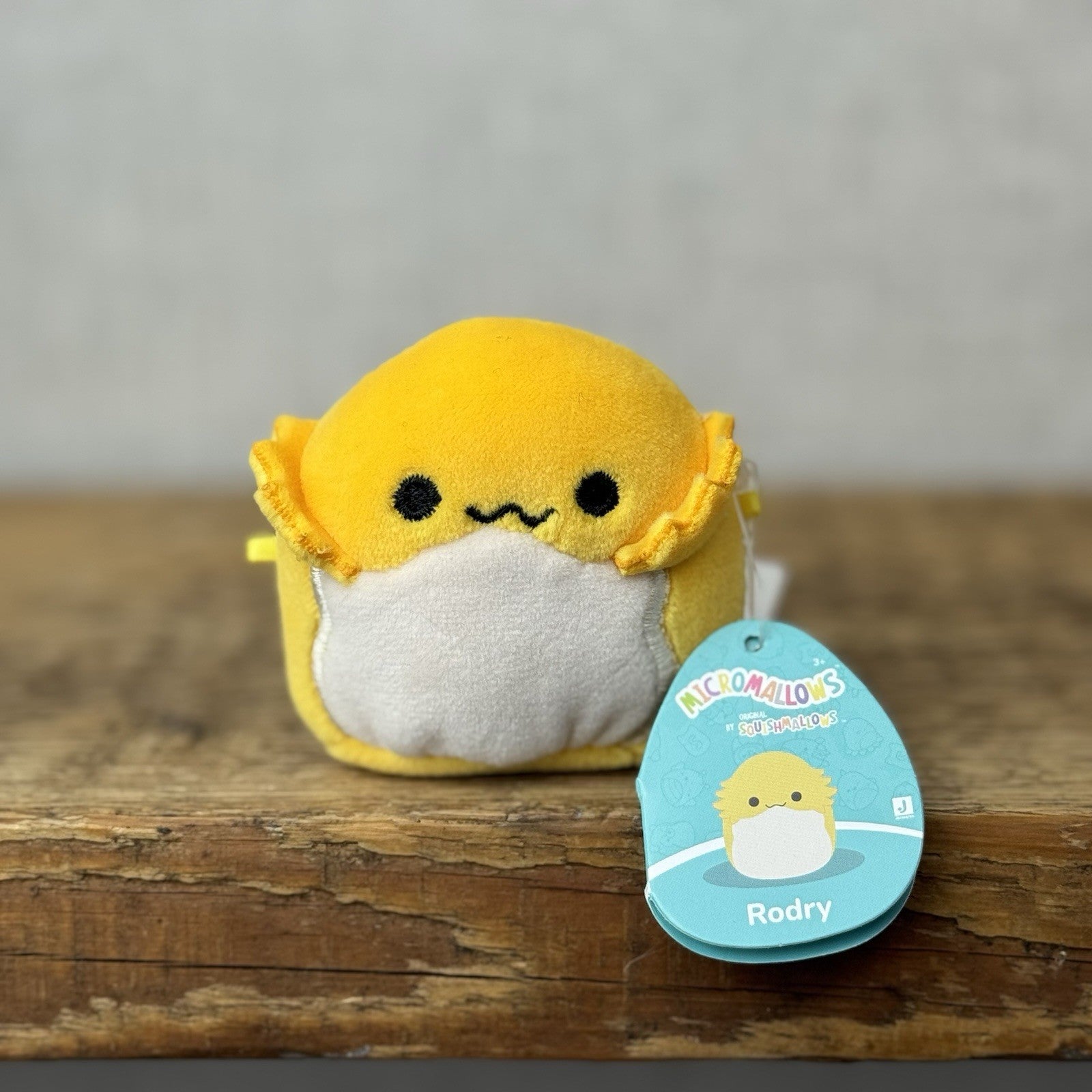 Squishmallow Micromallow With Tag - Rodry Yellow Bearded Dragon Mini Squish 3"