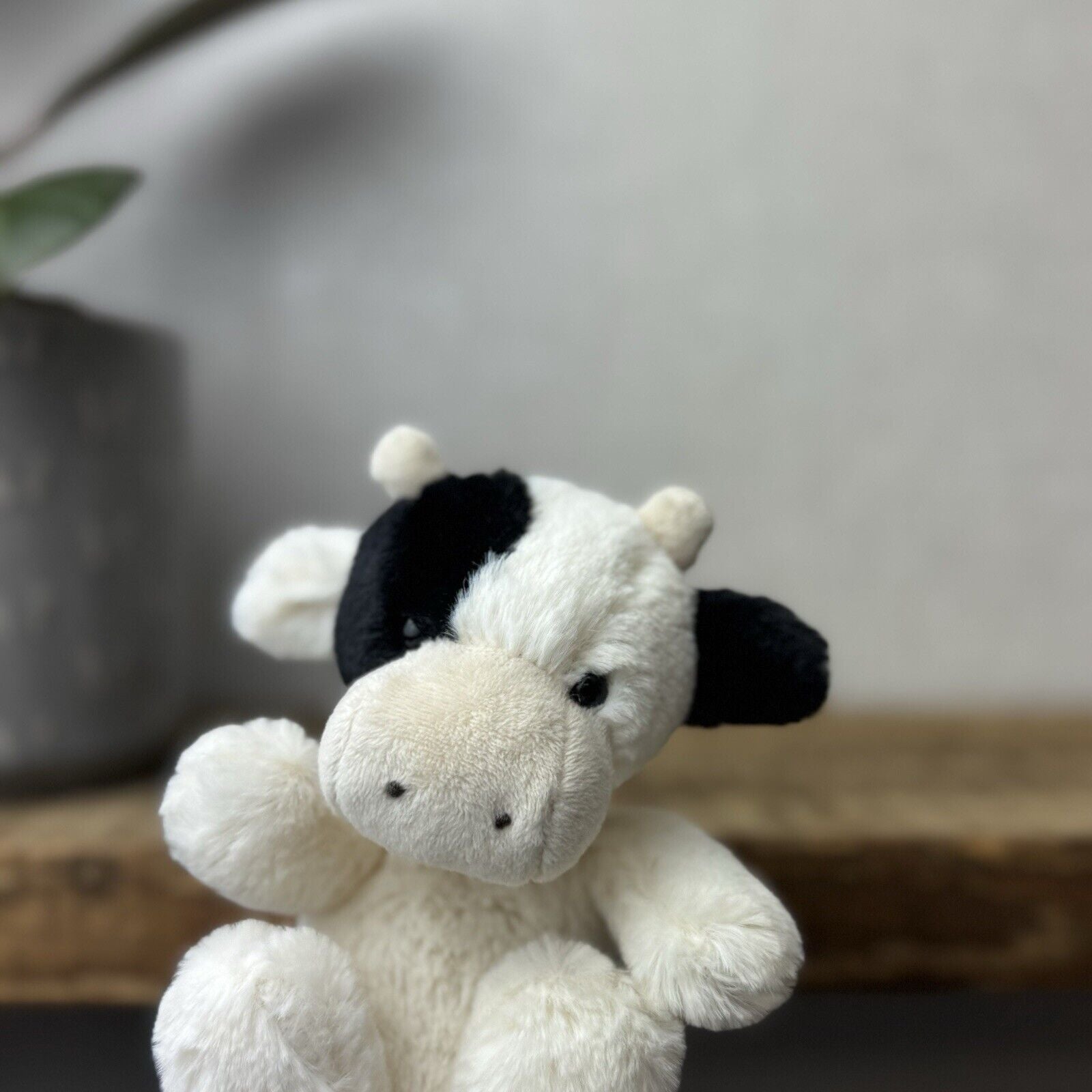 Jellycat Poppet Cow/calf - Cream Black Cow Tiny Pocket Pal Retired 5”