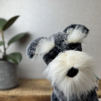 Jellycat Lawrence Schanuzer - Grey Sitting Fluffy Schnauzer Dog Beanie Soft Toy