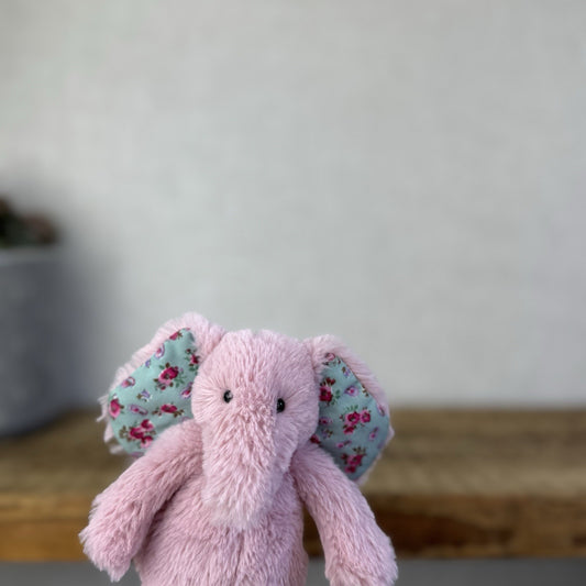 Jellycat Tiny Blossom Bashful Elephant - Mini Pink Elephant Plush Retired 5"