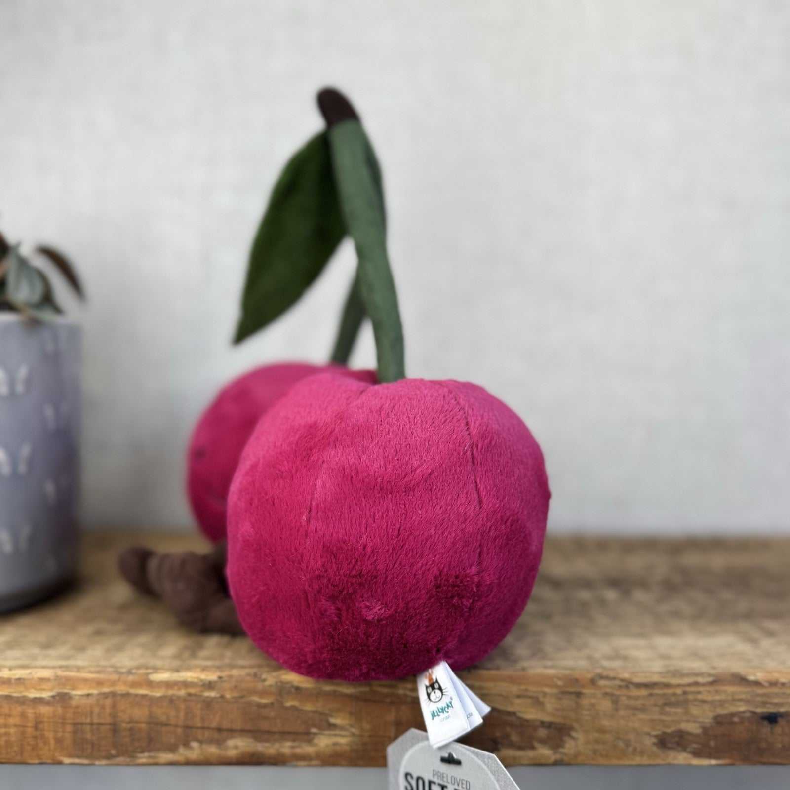 Jellycat Amuseable Cherry - Retired Cherries Plush Two Cherries Beanie NWOT