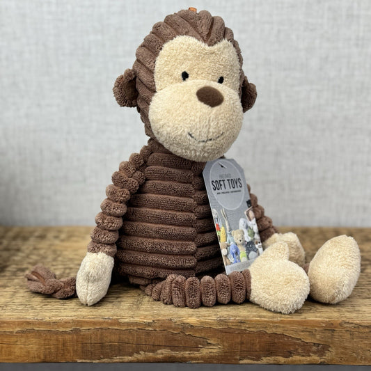 Jellycat Cordy Roy Monkey Baby Cordy Roy Brown Cord Monkey Beanie Retired 12"