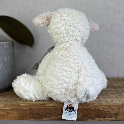 Jellycat Medium Fuddlewuddle Lamb Beige Face Textured Sheep Beanie 9" (#2)