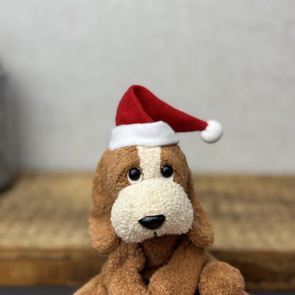 Russ Berrie Luv Pets Christmas Pup - Soft Toy With Christmas Hat Festive Beanie