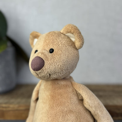 Jellycat JellyKitten Traditional Teddy Bear Beige Tan New Without Tags 12” Rare