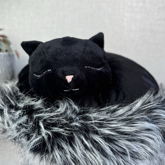 Jellycat Nestie Cat Soft Toy Plush NWOT - Black Cat Cushion Plush Rare 