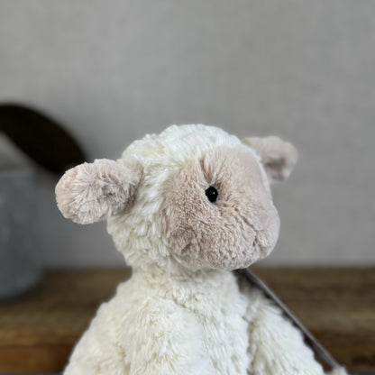 Jellycat Medium Fuddlewuddle Lamb Beige Face Textured Sheep Beanie 9" (#2)
