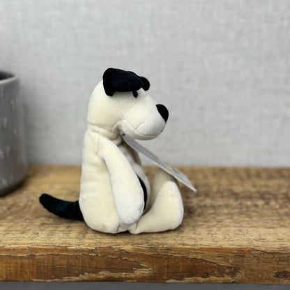 Jellycat My First Puppy Bashful - Small Velour Cream/Black Dog Retired 8" (#2)