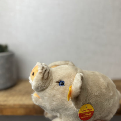 Steiff Cosy Pig - Small Vintage Piglet Soft Toy Collectible With Tags - 5414/18