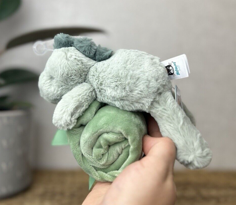 Jellycat Green Shooshu Dinosaur - Dino Comforter Soother - Super Soft Comforter