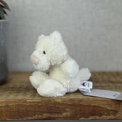 Jellycat Baby Poppet Cream Cat - Tiny Cream Mini Cat Kitten Soft Toy 4"