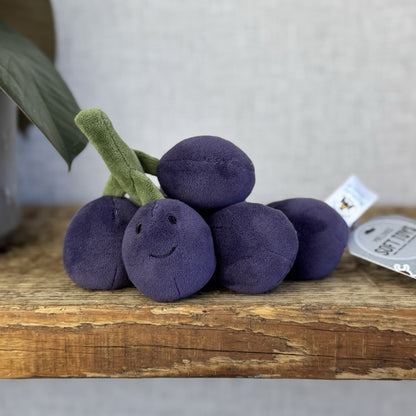 Jellycat Fabulous Fruit Grapes - Soft Toy Grapes Beanie Food Play One Size 6”