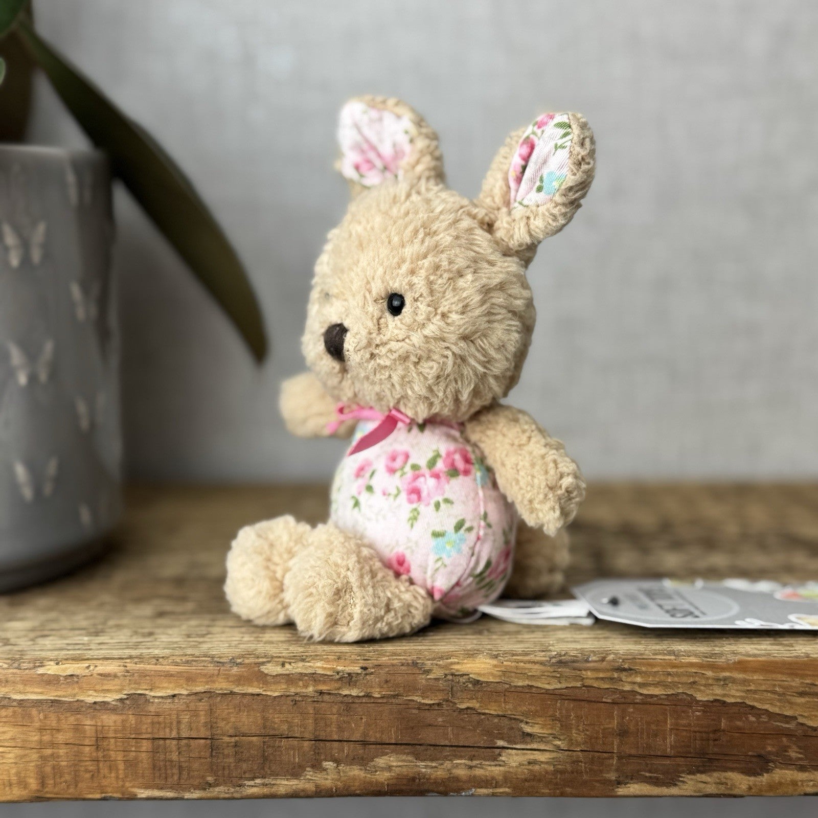 Jellycat Tiny Bonita Bunny Rabbit - Tiny Rabbit Floral Tummy & Bow Vintage 5”