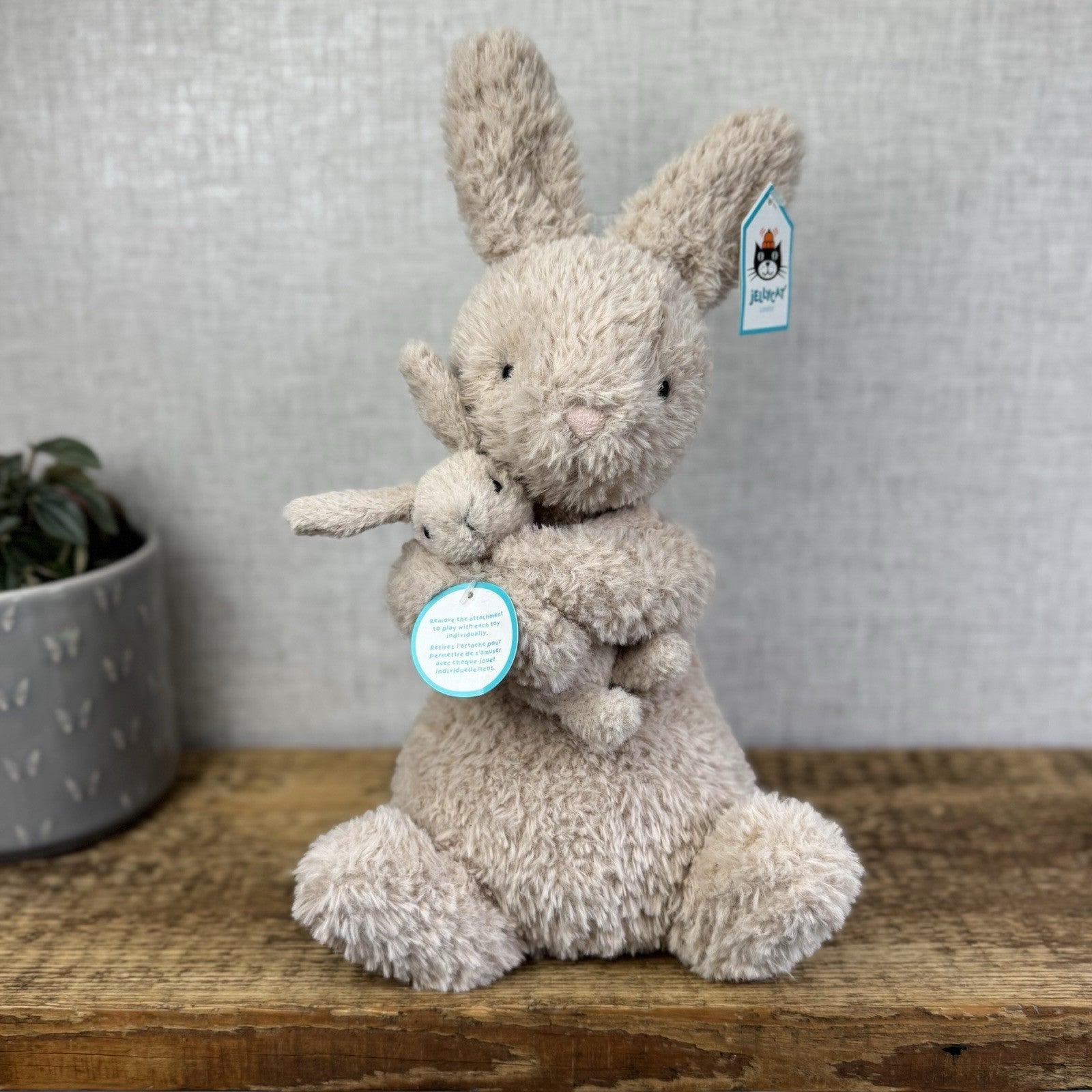 Jellycat Huddles Bunny - Mummy Rabbit & Baby Plush Retired Medium With Tags 10"