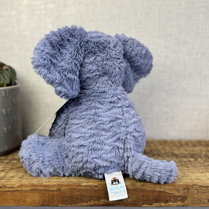 Jellycat Medium Fuddlewuddle Elephant Blue - Blue Sitting Ele Retired 8" (#2)