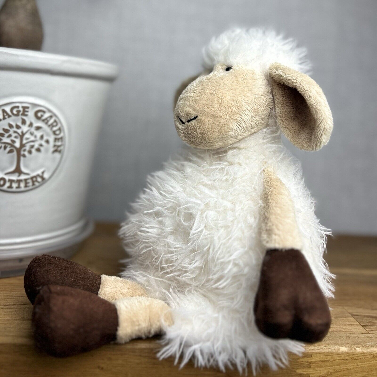 Jellycat Tiggalope Sheep - Medium Sheep 14" - White Fluffy Beanie Sheep Retired