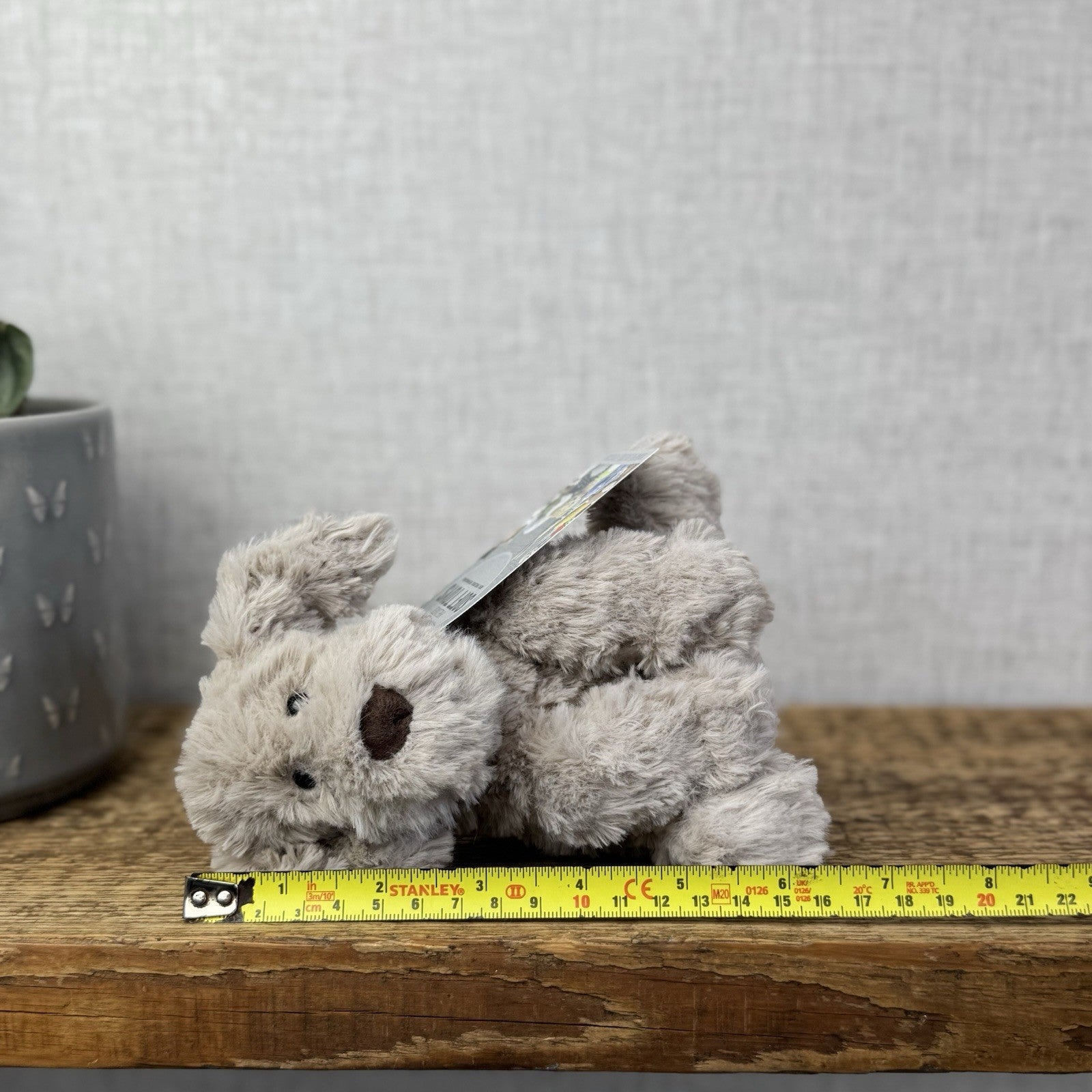 Jellycat Small Riley Fuddlewuddle Pup - Beige/Grey White Company Exclusive 6”