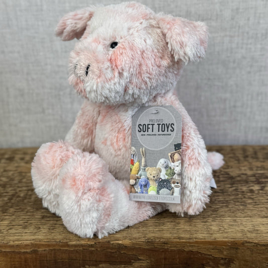 Jellycat Medium Twirly Wirly Pig - Mottled Pink Piglet Soft Toy Rare Retired 12"
