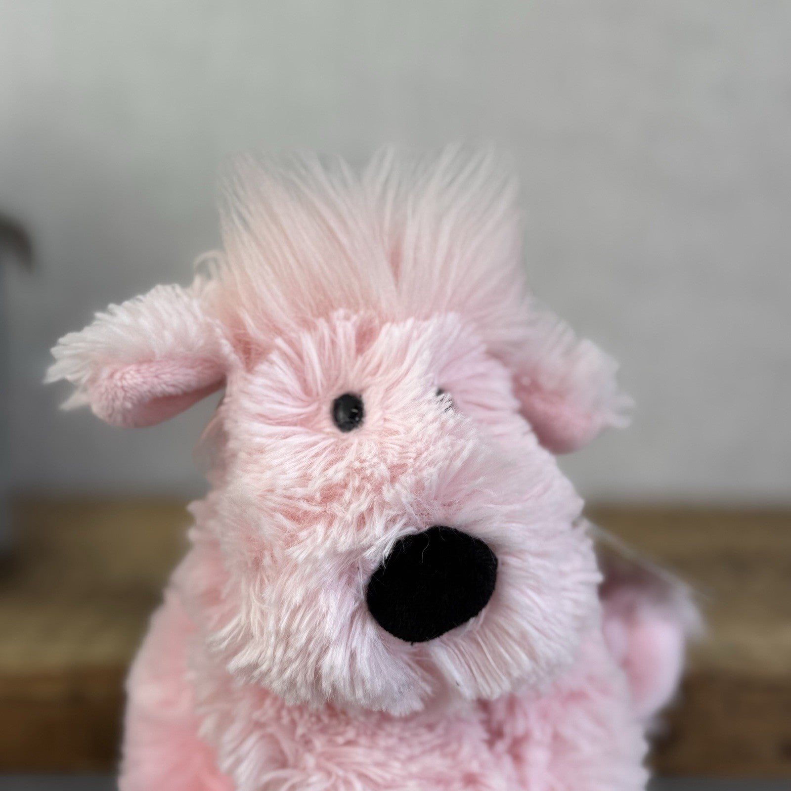 Jellycat Small Pink Truffles Dog Puppy- Floppy Dog Pillow Beanie Rare 7”