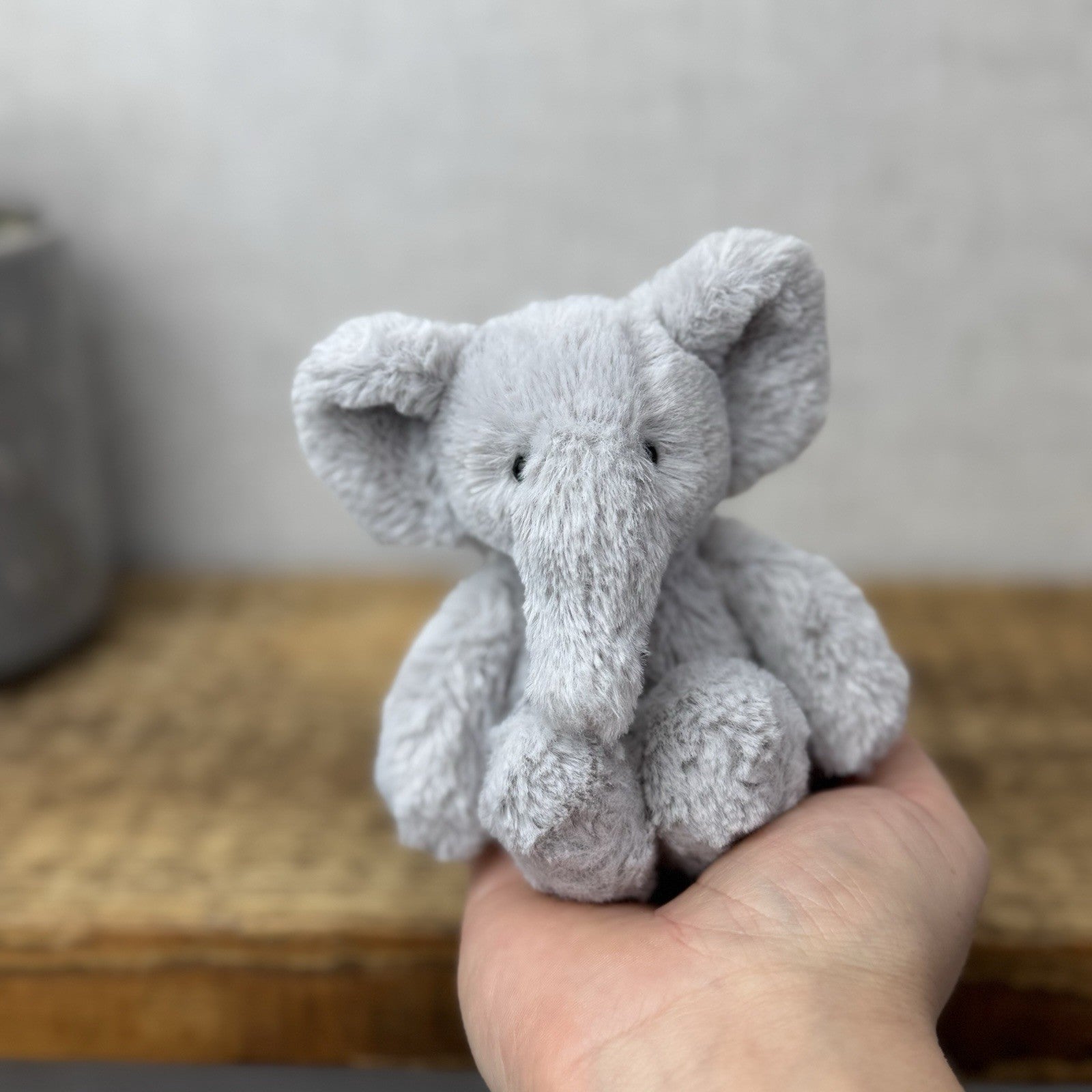 The Little White Company Tiny Bashful Grey Elephant - Mini Elephant (Jellycat) 