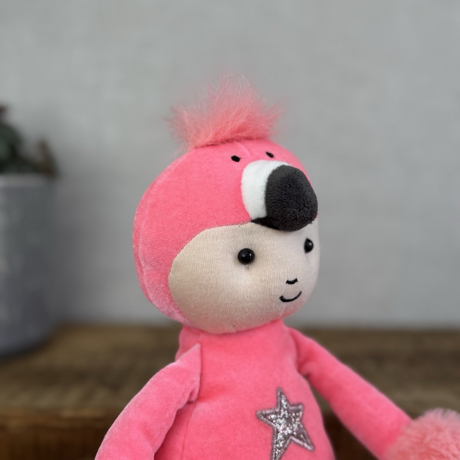 Jellycat Pink Perky Flamingo Flapper Doll Soft Plush Toy Ragdoll 12"