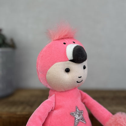 Jellycat Pink Perky Flamingo Flapper Doll Soft Plush Toy Ragdoll 12"