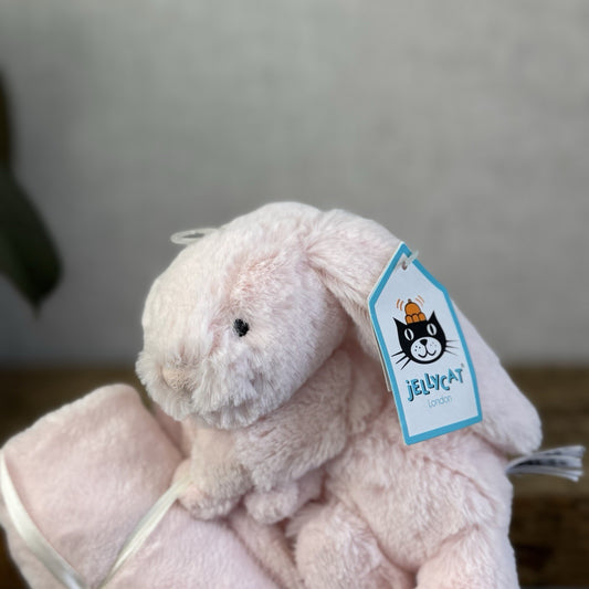 Jellycat Bashful Pink Bunny Soother - Pink Bunny Comfort Blanket Soother Rabbit