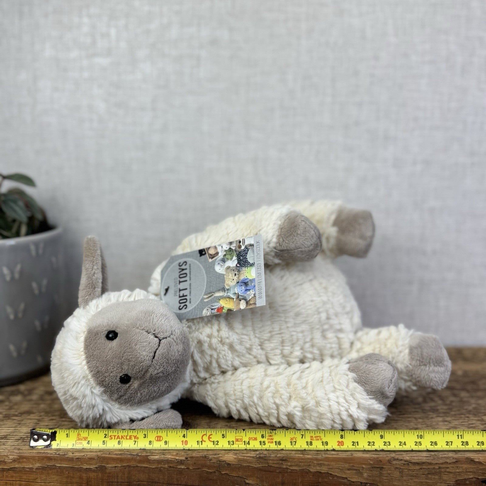 Jellycat Medium Fuddles Sheep Lamb Textured Zara Edition Soft Toy Beanie 12"