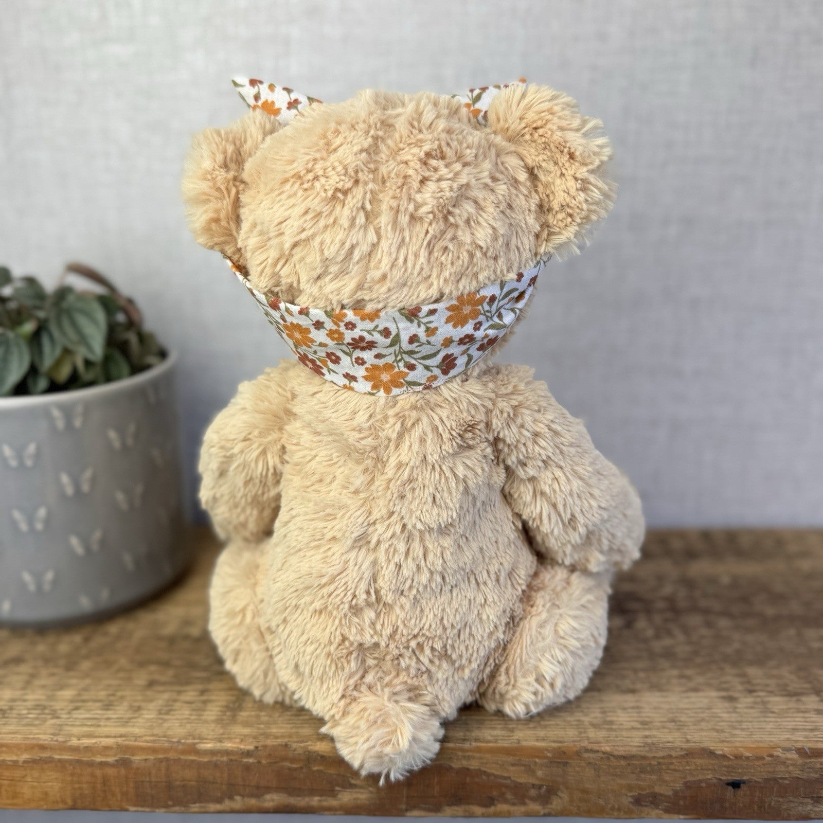 Jellycat "Autumn" Bear - Custom Edward Bear Soft Toy Blossom Print Paws 12" OOAK