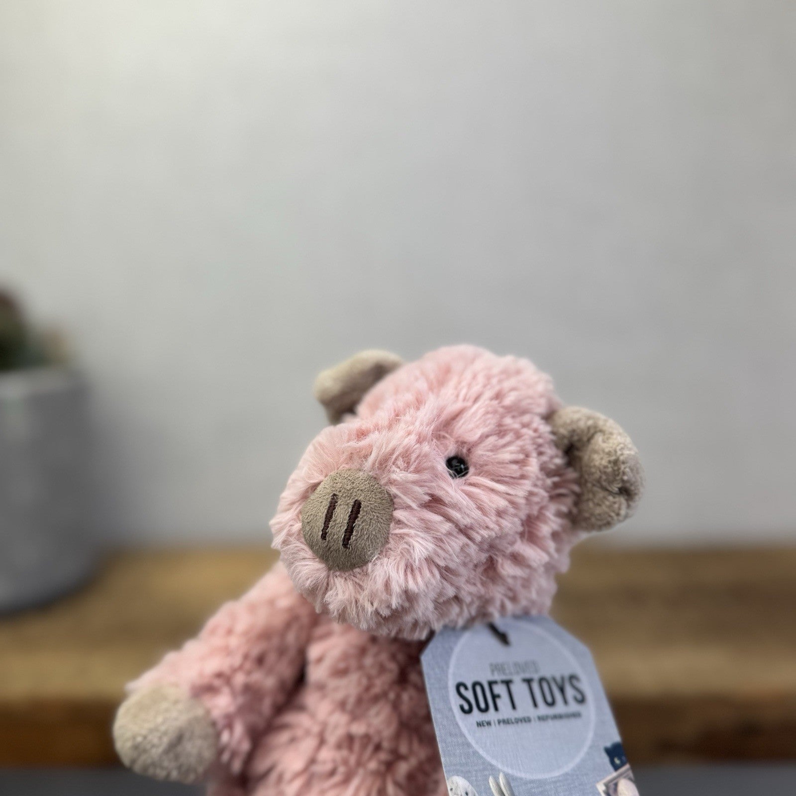 Jellycat Small Fuddles Pig - Pink Piglet Textured Beanie Retired Rare 8"