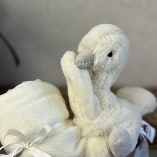 Jellycat Syllabub Swan Soother - Cream/shite Swan Comfort Blanket Snuggle NWOT