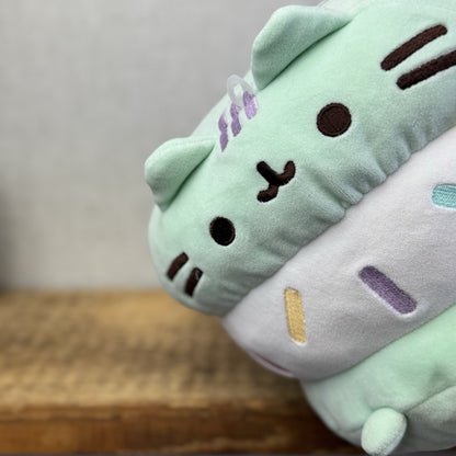 Gund Pusheen Cat Mint Green Ice Cream Sandwich Cat Large 10"