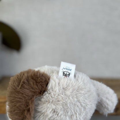 Jellycat Munchkin Pup - Brown/Beige Beanie Dog Sitting Plush Small Retired 8"