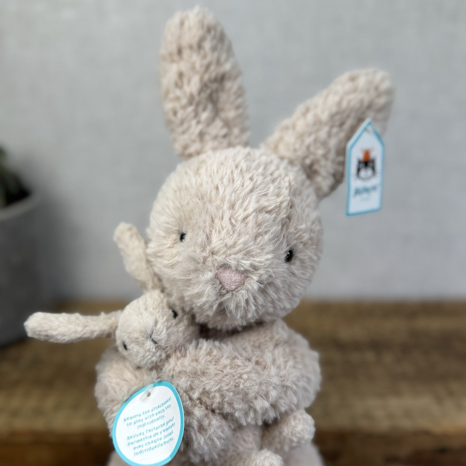 Jellycat Huddles Bunny - Mummy Rabbit & Baby Plush Retired Medium With Tags 10"
