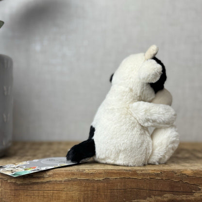 Jellycat Poppet Cow/calf - Cream Black Cow Tiny Pocket Pal Retired 5”