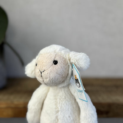 Jellycat Small Bashful Lamb Soft Toy Sheep New With Tags Cream Beanie 8” Tags