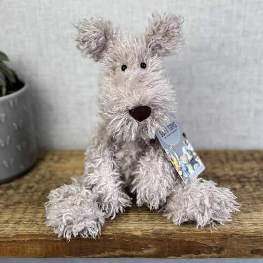 Jellycat Small Scamp Pup - Curly Beige Terrier Soft Toy Beanie Vintage/Retired