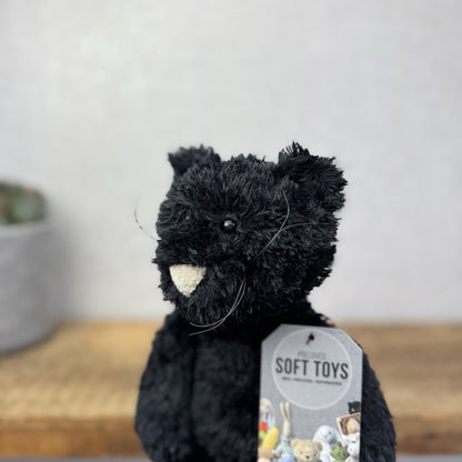 Jellycat Tumbler Cat  - Black Scruffy Bunglie Style Kitten Beanie Plush 10” NWOT
